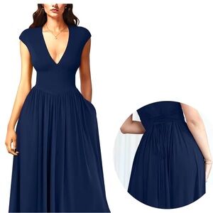 Flattering Navy Blue Women's Dress